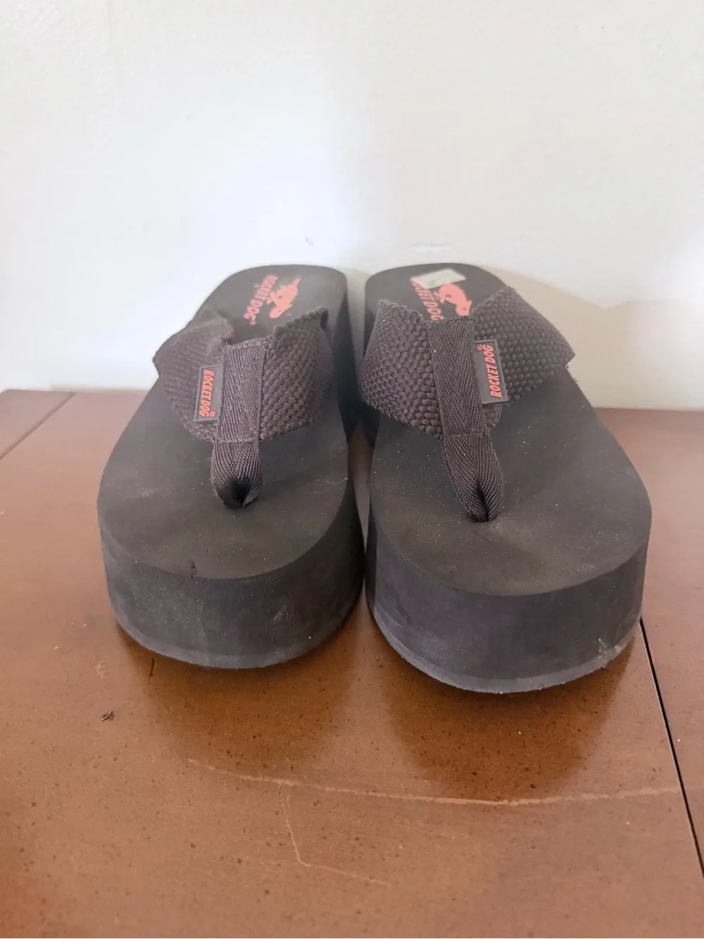 Y2K Rocket Dog Crush Platform Brown Wedge Flip-Flops Chunky 8.5 US Grunge Punk
